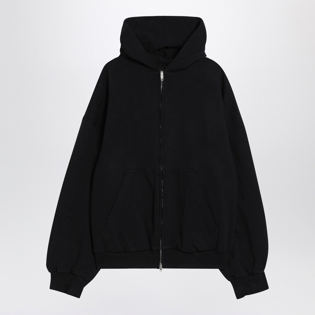 Balenciaga Washed black Flipped Uni Regular Fit zip hoodie